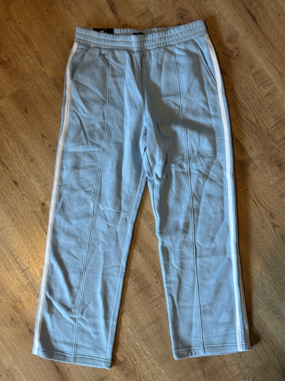 Express Light Blue Varsity Pants Stripe Wide Leg M NWT - Picture 3 of 7